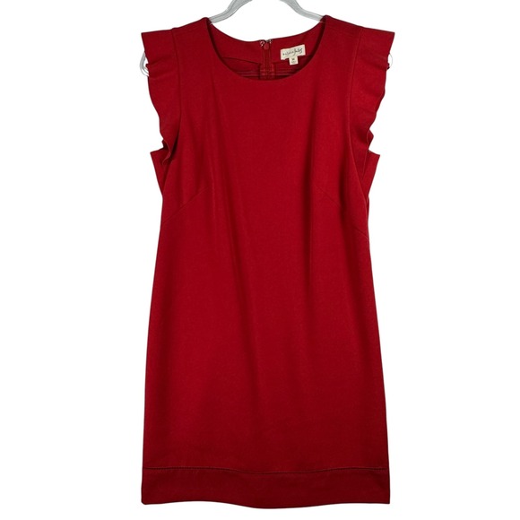 Maison Jules Dresses & Skirts - Maison‎ Jules Red Dress Ruffle Sleeve Career Party Cocktail Size M Old Money